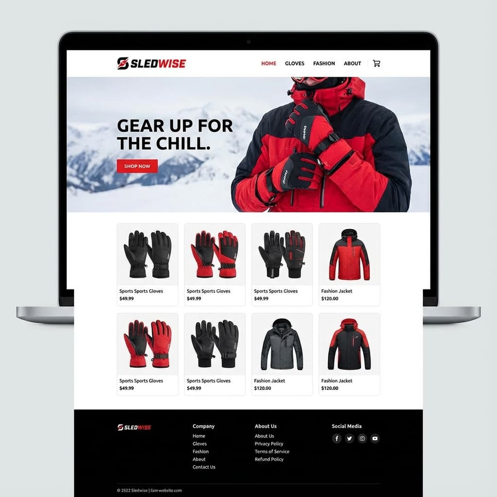 Ecommerce Website for Sledwise – Gloves & Fashion Store